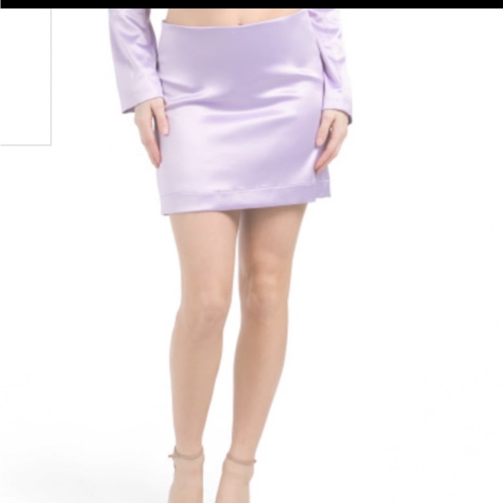 HOUSE OF HARLOW 1960 Gianna Mini Skirt XSmall Lilac satin mini skirt